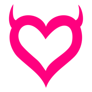 Heart With Horns Decal (Hot Pink)
